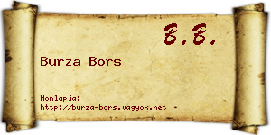 Burza Bors névjegykártya